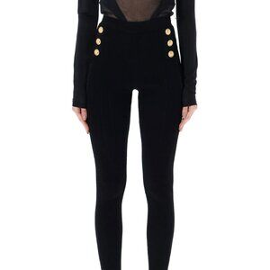 Balmain Ladies Sz FR 40/US 8 Black open knit legging